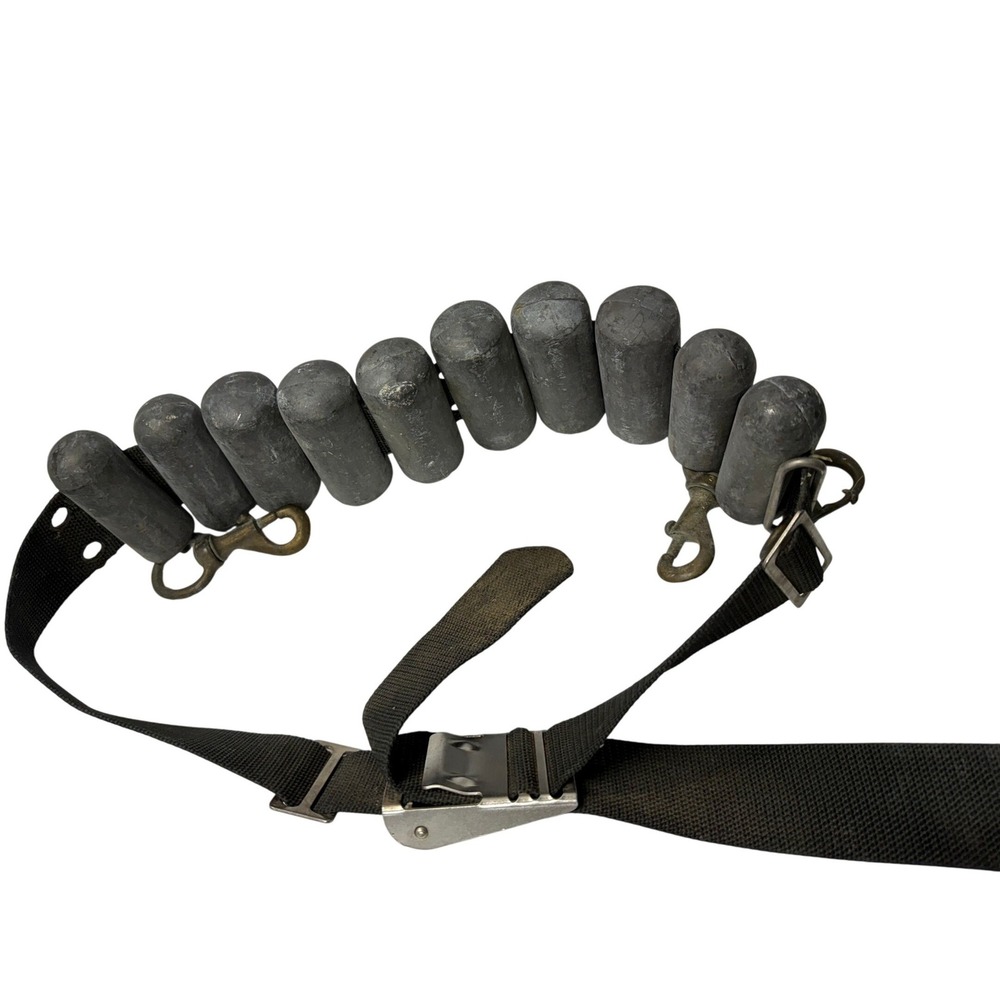 Vintage Scubapro Scuba Diving Weight Belt Black Nylon Buckle 11 Weights